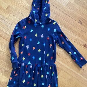 Girl's Hanna Andersson Flower Hoodie Dress